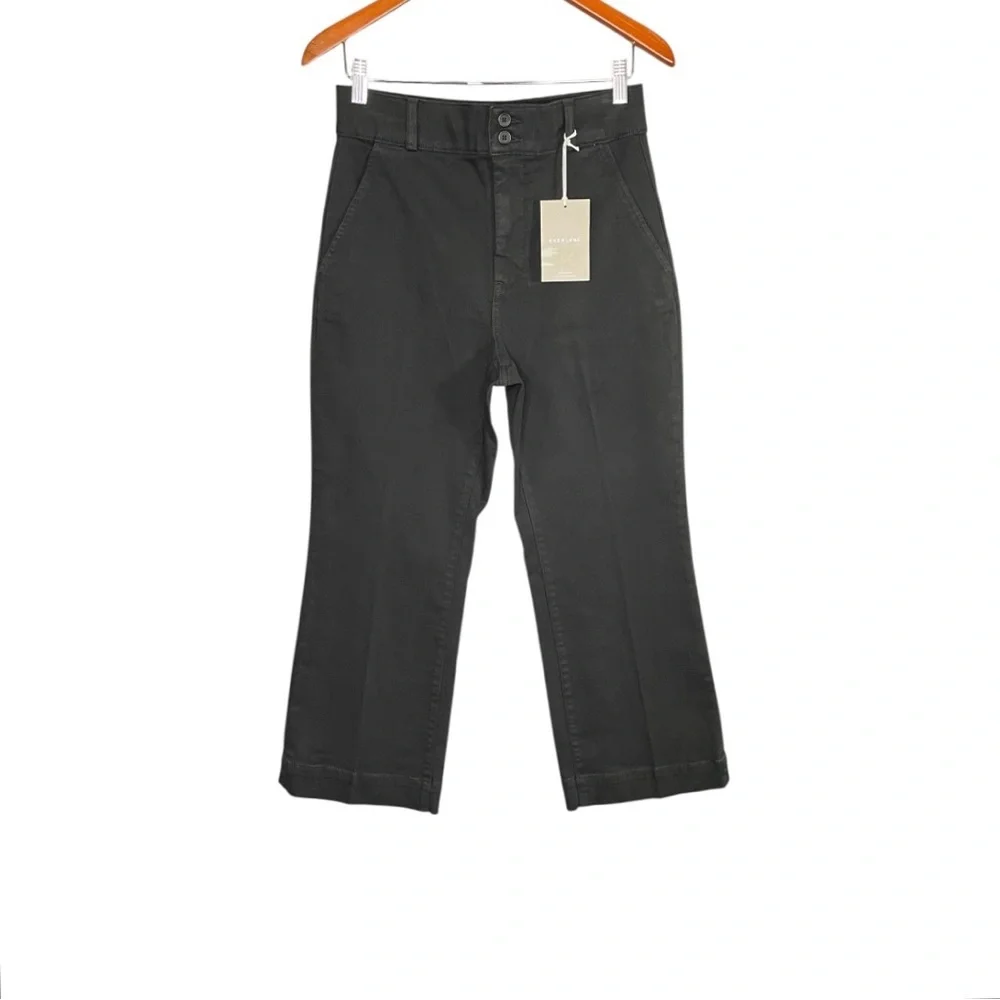 Everlane The Organic Kick Flare Pant Black Organic Cotton NWT - Picture 2 of 12